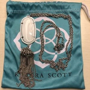 Kendra Scott RAYNE silver long necklace in white